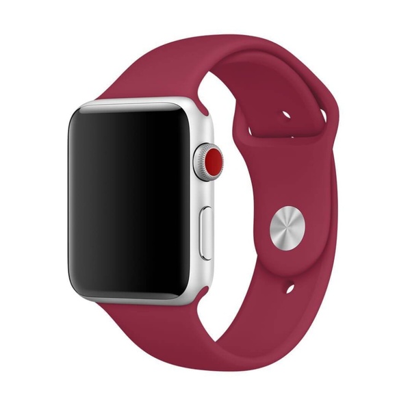 ❤️NEW Burgundy Sport Silicone Band For Apple Watch - Picture 2 of 6
